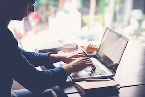 Man working on laptop